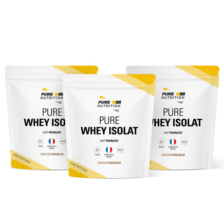 Pack de 3 Whey Isolate chocolat PURE AM Nutrition