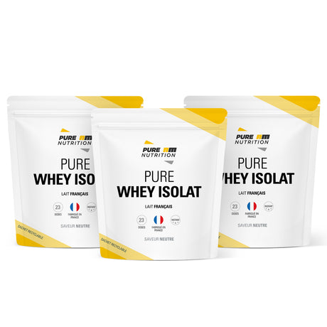 Pack de 3 Whey Isolate neutre PURE AM Nutrition