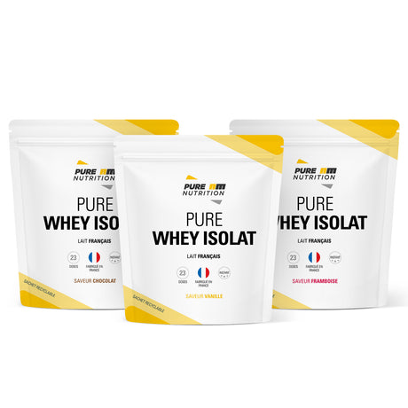 Pack mixte de 3 Whey Isolate  PURE AM Nutrition